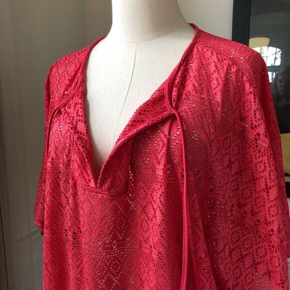 Caique Swim Coverup Tulip Pink Perforated 18 20 - Picture 3 of 6